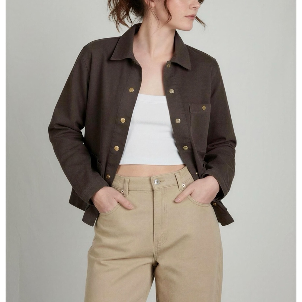 BIG BUD PRESS Denim Work Jacket, Espresso Brown, Small